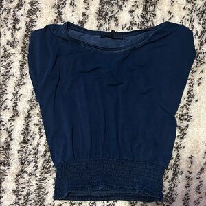 White House Black Market Navy Blue Blouse